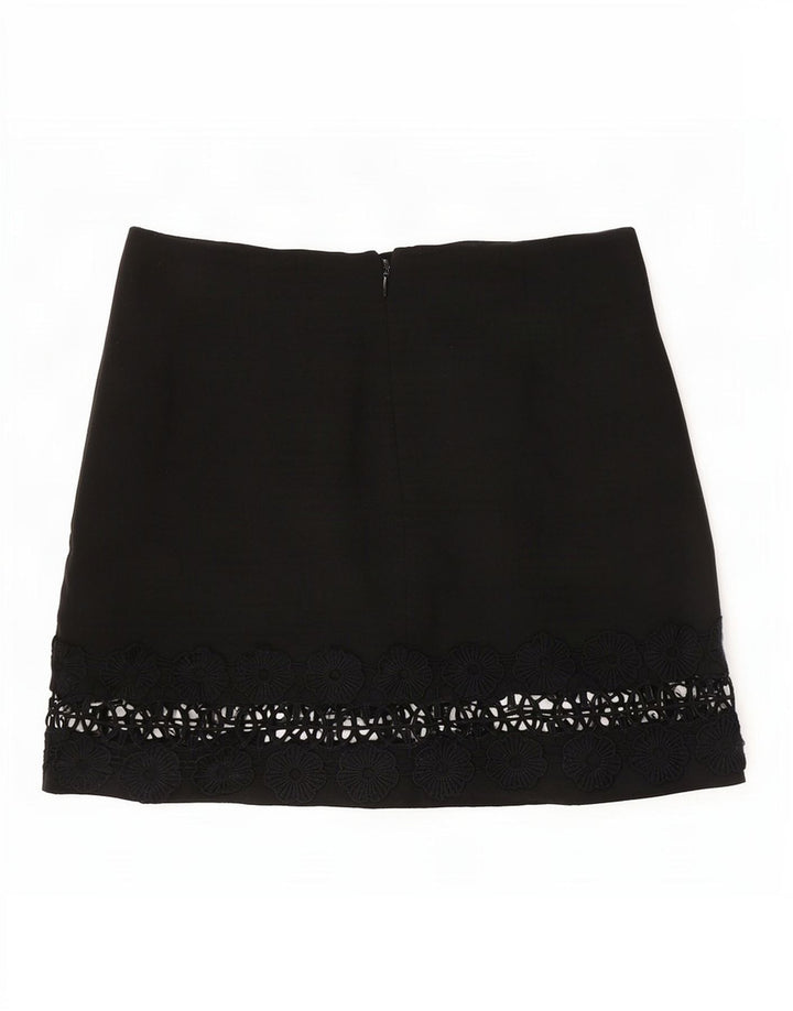 Fusta mini Topshop pentru femei UK 12 Medium W30 Poliester floral negru