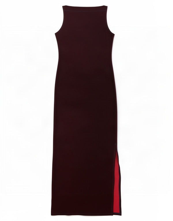 CLOCK HOUSE Rochie maxi fără mâneci pentru femei UK 12 Poliester roșu mediu