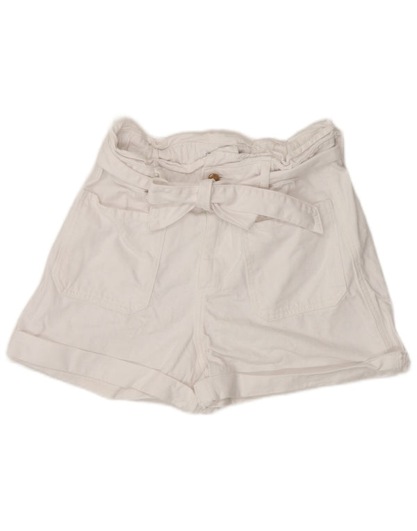 Pantaloni scurți casual pentru femei cu talie înaltă Zara EU 38 Small W28 Bumbac alb