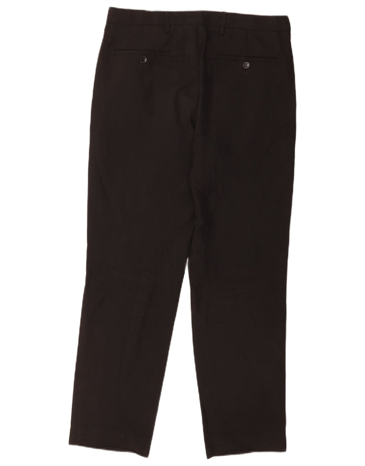 Pantaloni chino pentru bărbați Marks & Spencer, cu ajustare normală, L32 L31, poliester negru