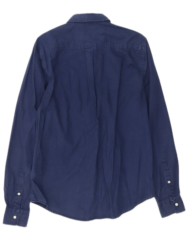 Cămașă pentru bărbați Superdry, bumbac, albastru bleumarin mediu