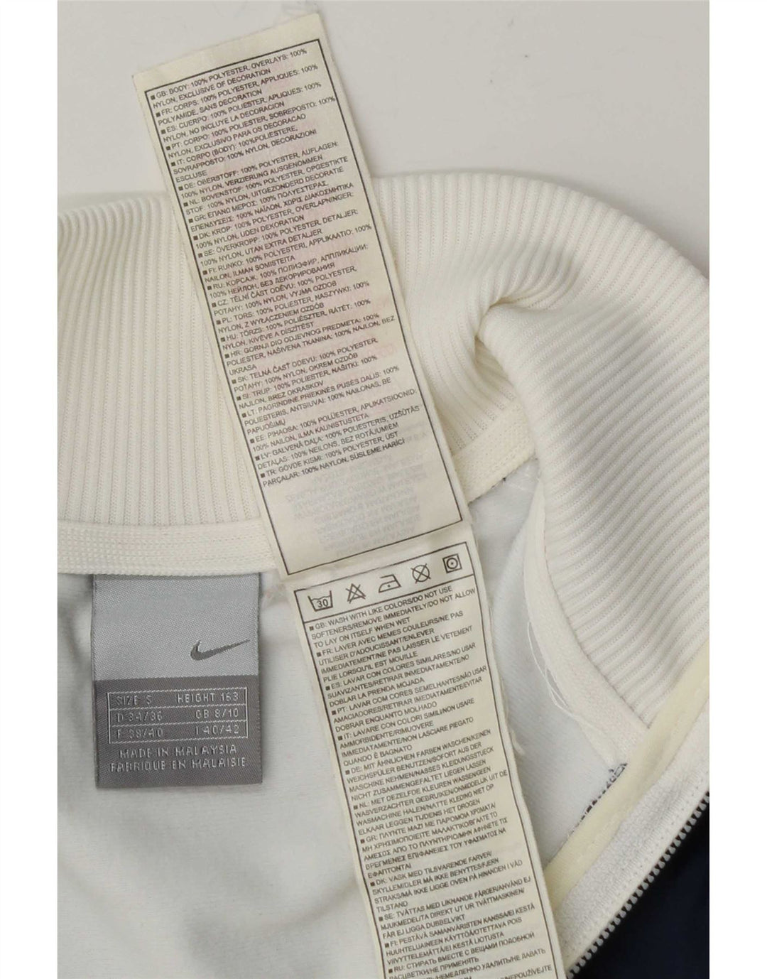 Jachetă de top pentru trening grafic Nike pentru femei UK 8/10, mic, alb, bloc de culoare