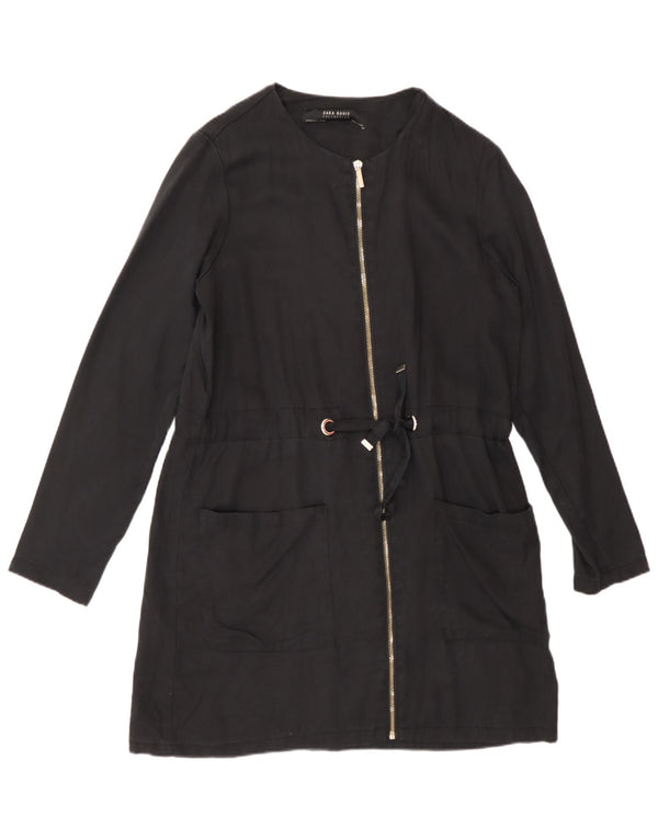 Jachetă pentru femei Zara cu fermoar complet UK 6 XS Lyocell negru