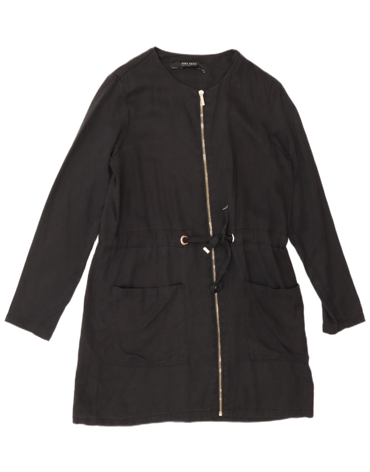 Jachetă pentru femei Zara cu fermoar complet UK 6 XS Lyocell negru