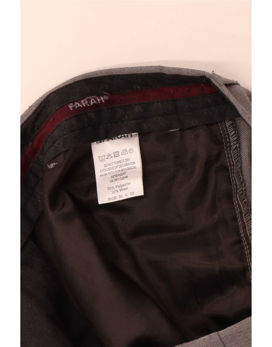 Farah Pantaloni drepți pentru bărbați L36 L33 Poliester gri