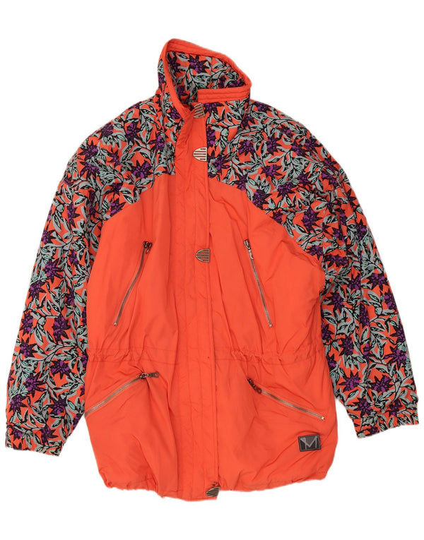 Jachetă de schi supradimensionată pentru femei Maier UK 10 Small Orange Floral Poliamidă