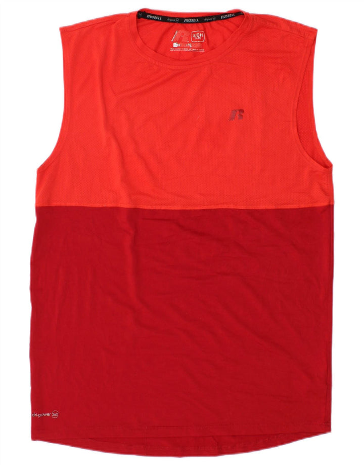 RUSSELL ATHLETIC Vestă Dri-Power pentru bărbați, mic, roșu, poliester color bloc