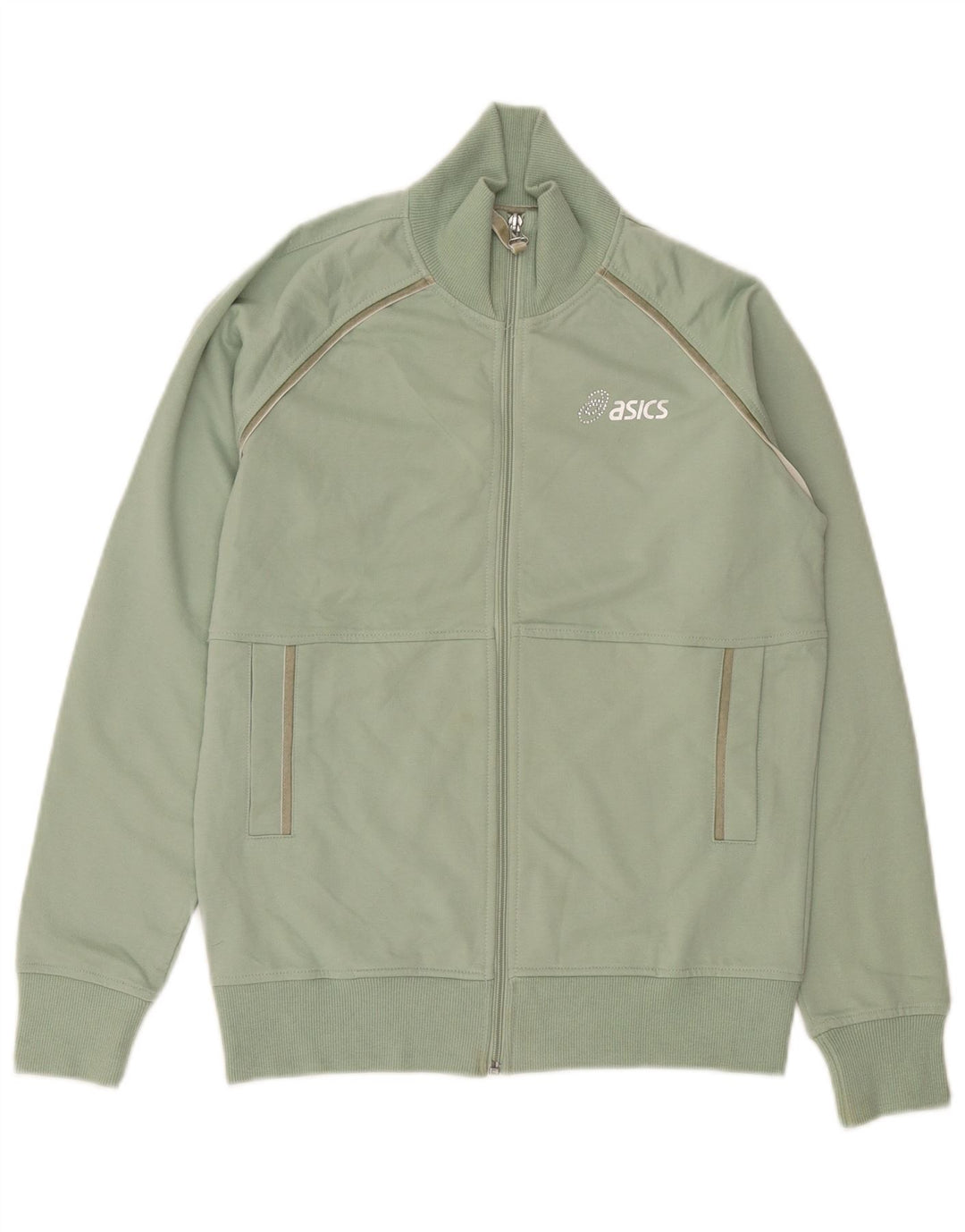 Jachetă de trening pentru femei Asics UK 14, bumbac verde mediu
