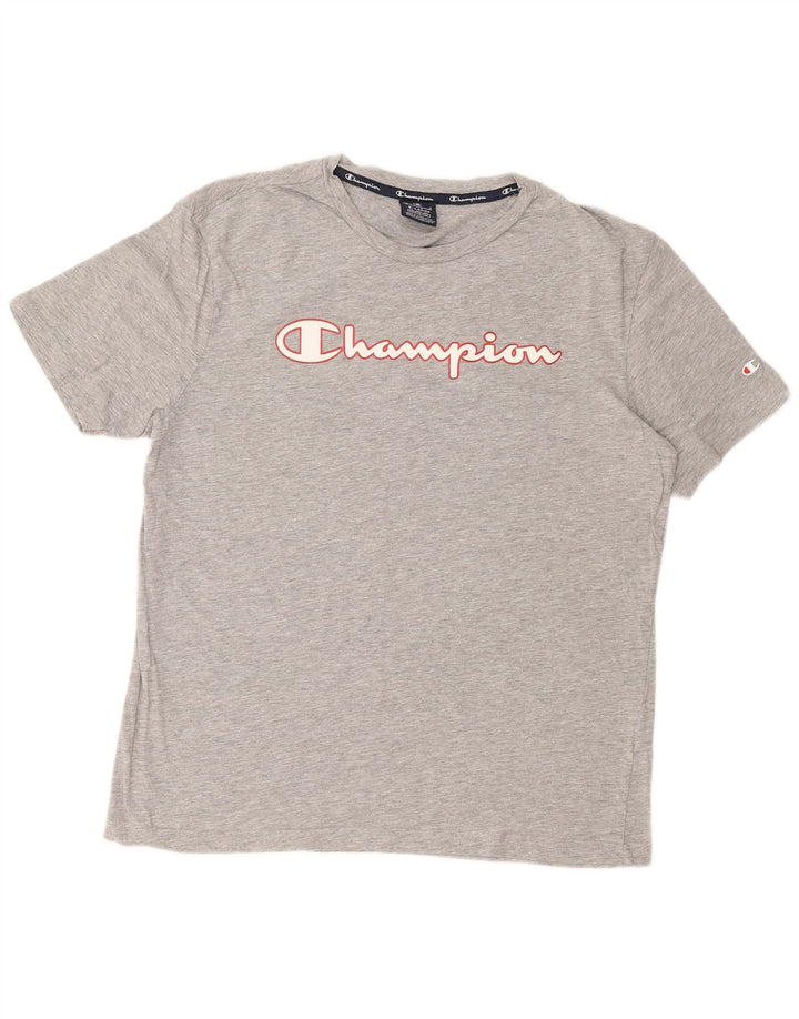 CHAMPION Mens Graphic T-Shirt Top XL Grey Cotton