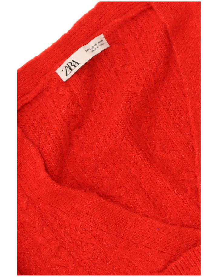 Pulover cardigan supradimensionat pentru femei Zara UK 10 Small Red