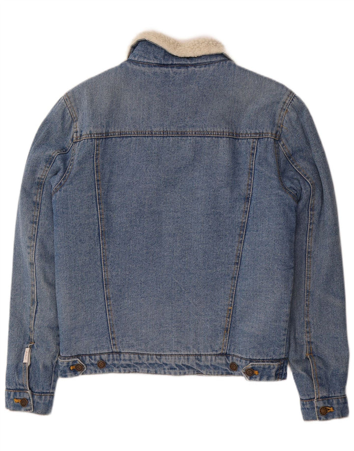 Jachetă de blugi Sherpa pentru femei Flatbush UK 10 Small Blue Poliester