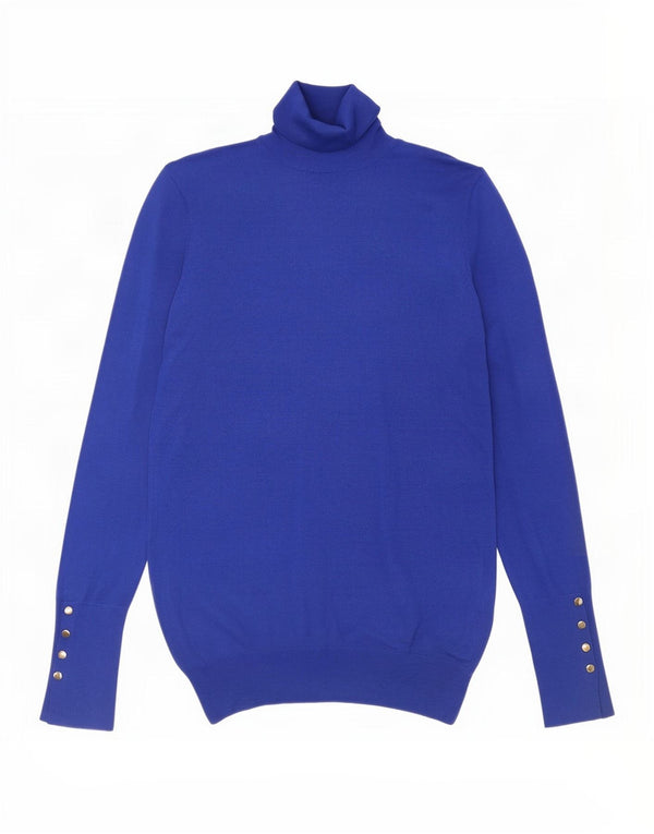 Pulover pentru femei cu gât rulat Zara UK 10 mic albastru viscoză