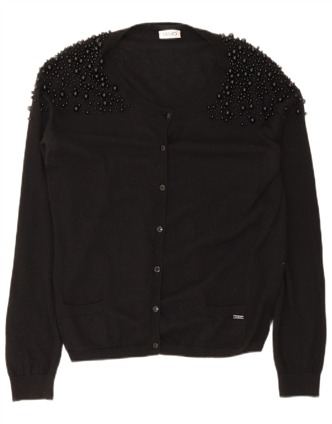Pulover cardigan pentru femei Liu Jo UK 14 Medium Black Spotted