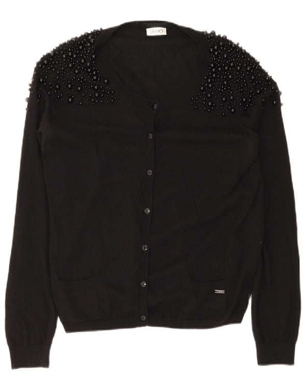 Pulover cardigan pentru femei Liu Jo UK 14 Medium Black Spotted