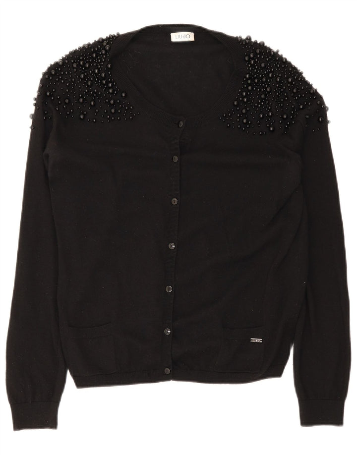 Pulover cardigan pentru femei Liu Jo UK 14 Medium Black Spotted
