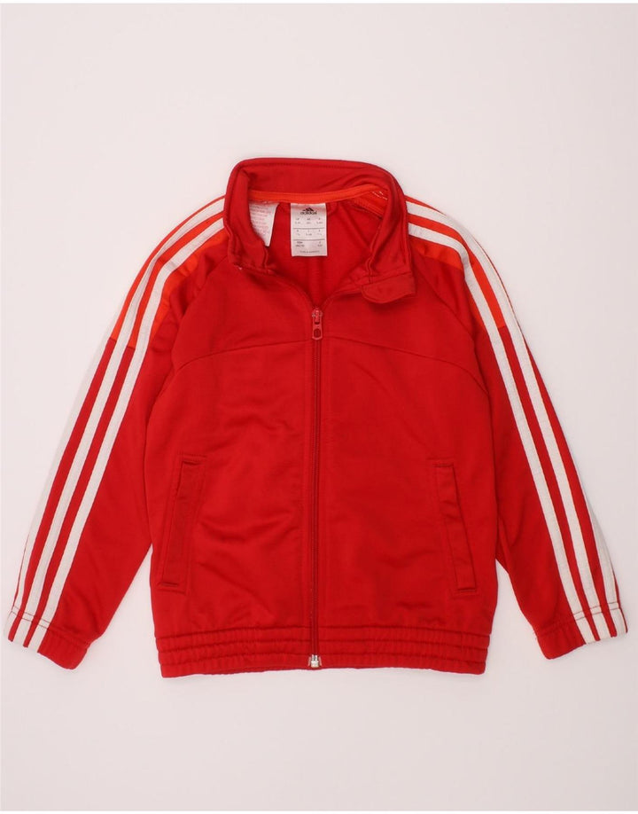 Jachetă de trening pentru fete ADIDAS 5-6 ani poliester roșu