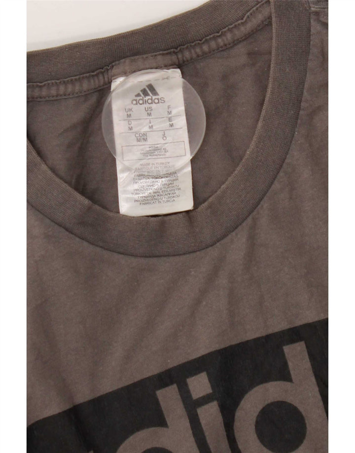 Tricou grafic pentru bărbați Adidas Top, bumbac, gri mediu