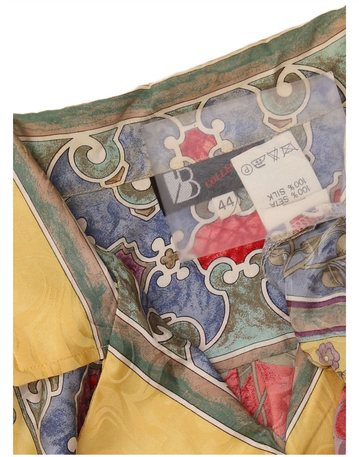 Bluză cămașă pentru femei VINTAGE EU 44 XL din mătase Paisley multicoloră