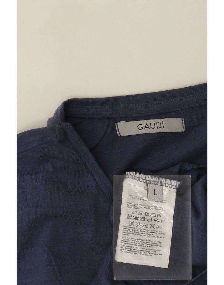 Tricou grafic Gaudi pentru bărbați Top mare din bumbac bleumarin