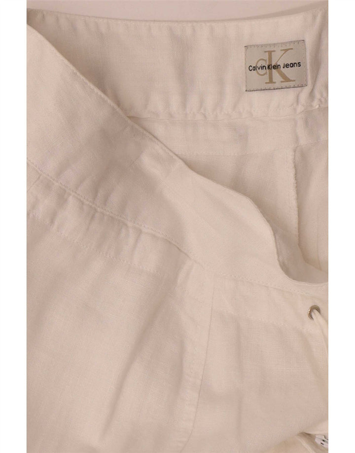 Pantaloni cargo pentru femei Calvin Klein L36 L34 alb