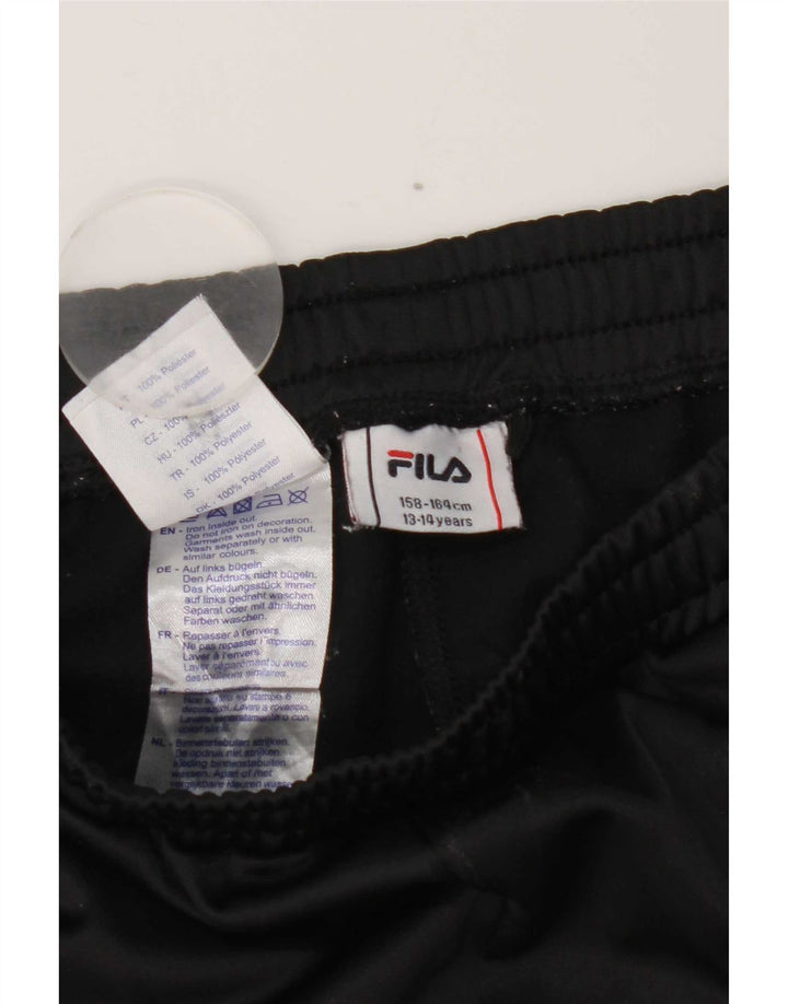 Pantaloni de trening cu grafica Fila pentru baieti 13-14 ani poliester negru