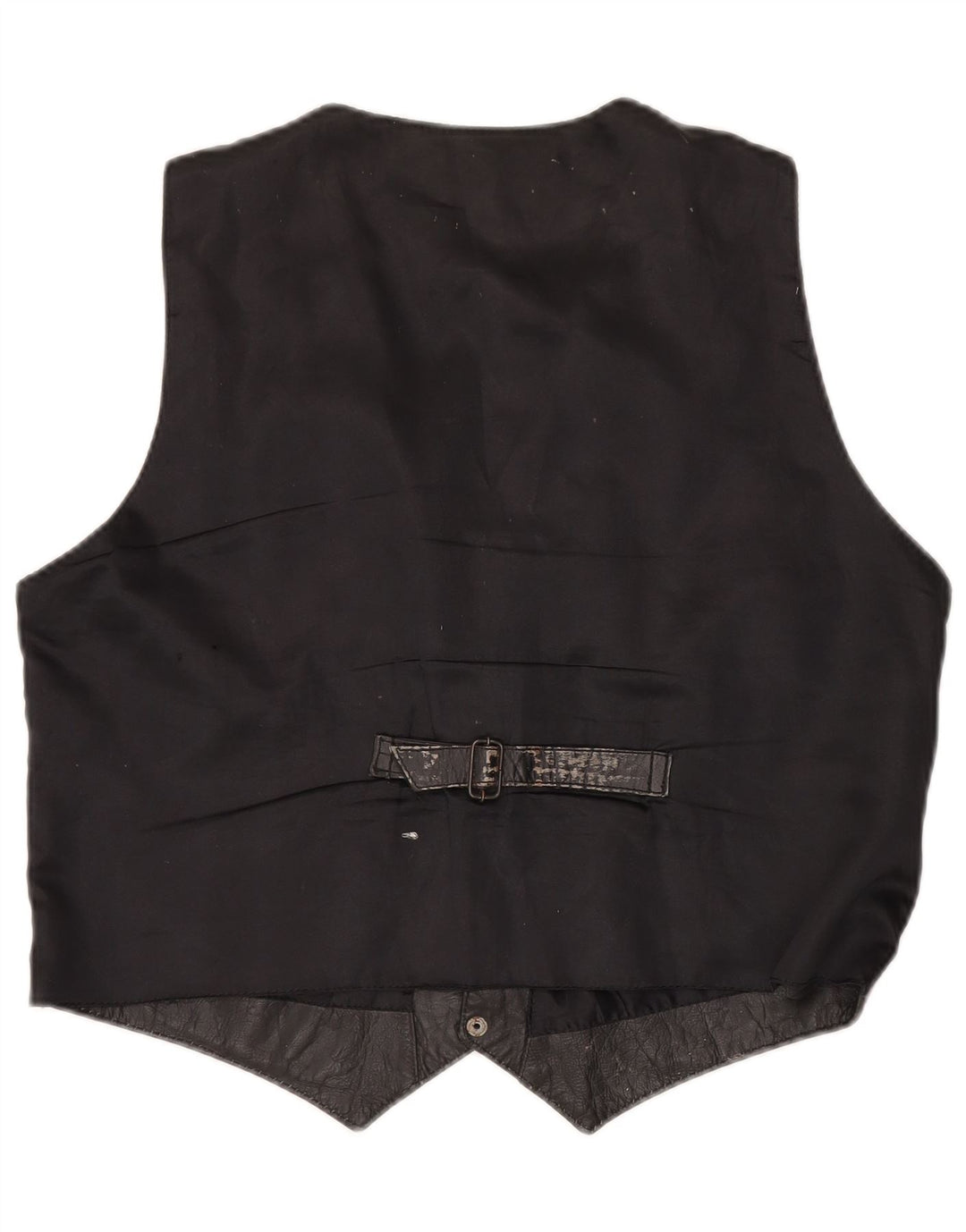 Vestă din piele vintage pentru bărbați, mare, neagră