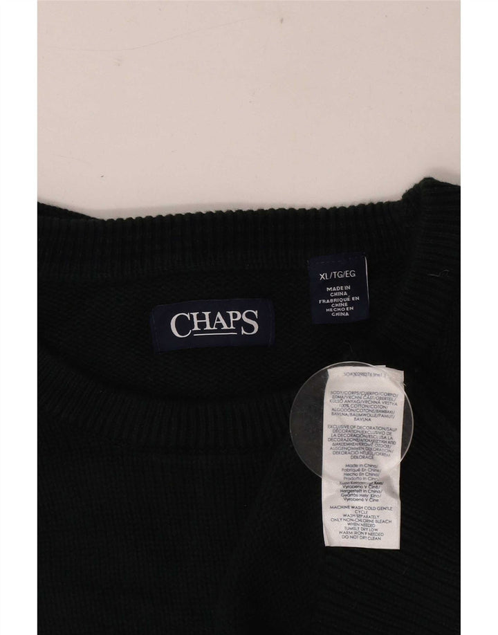 Pulover Chaps pentru bărbați, cu gât roșu, XL, bumbac verde