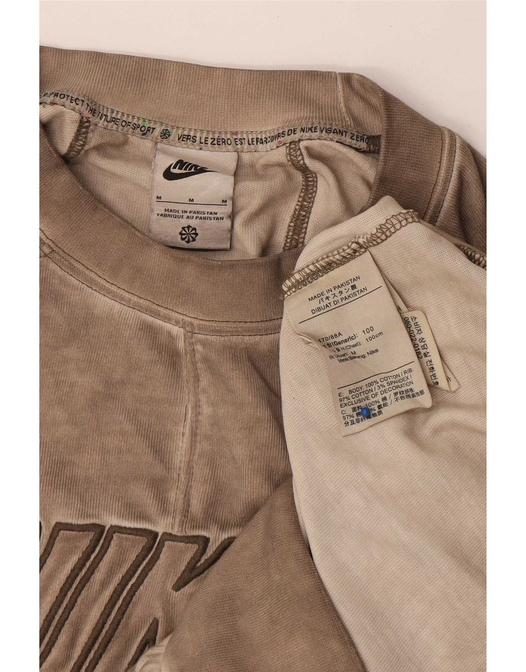 Hanorac grafic pentru bărbați Nike Pulover Medium Bej Bumbac
