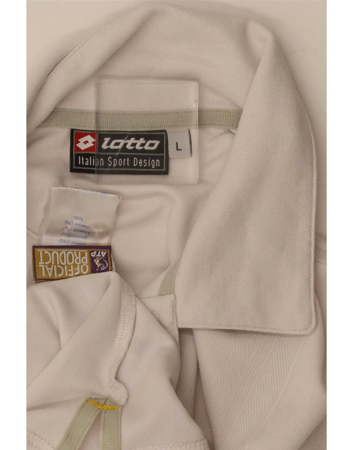 Tricou polo pentru bărbați Lotto Poliester alb mare