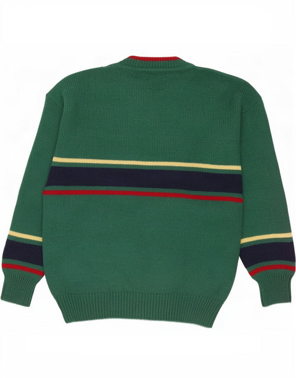 Pulover cardigan grafic pentru bărbați Malagrida, lână merinos, verde mare