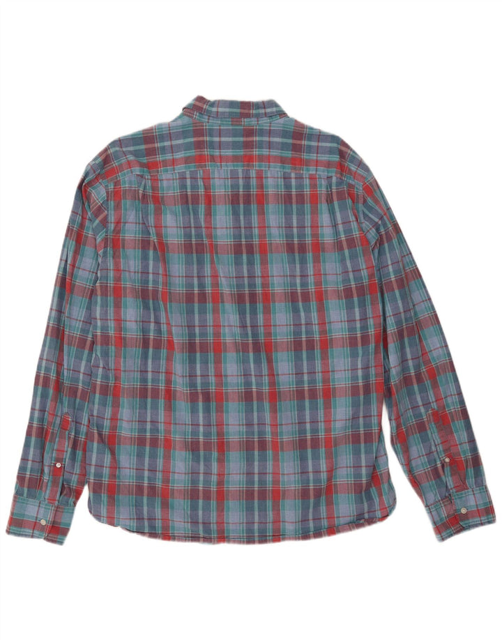 Cămașă subțire pentru bărbați J. Crew XL, bumbac cu carouri albastre