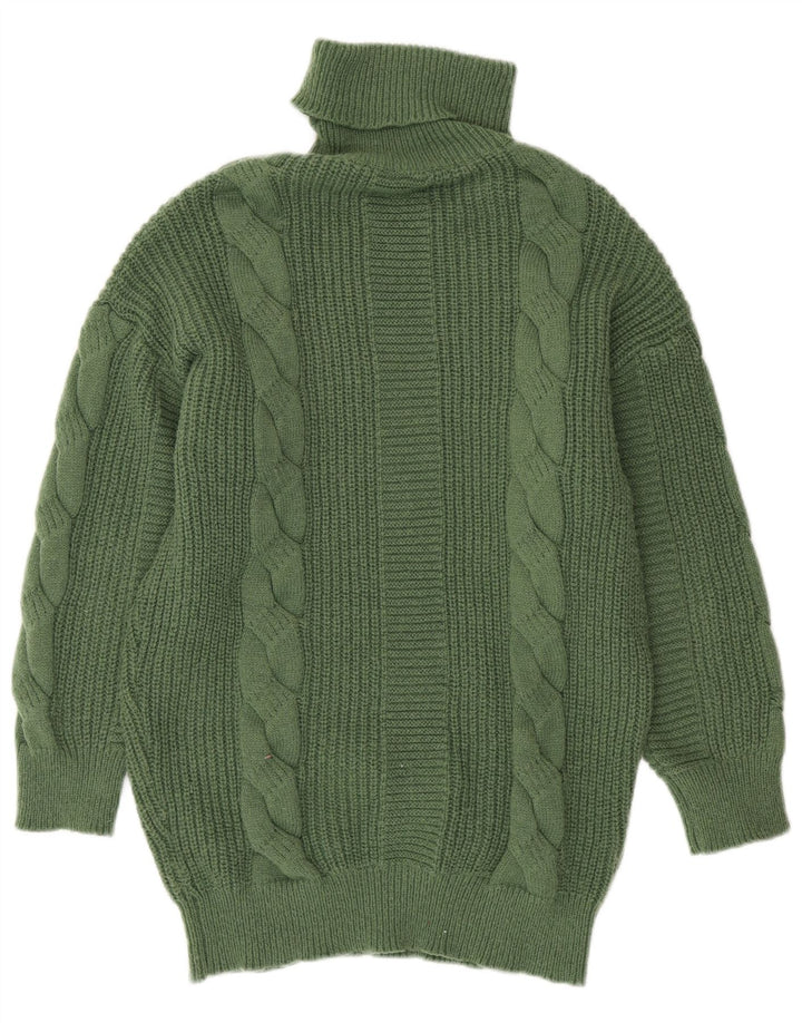SHEIN Pulover supradimensionat cu gât rulat pentru femei UK 14 verde mediu