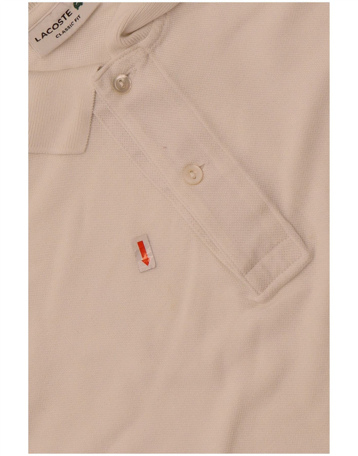 Tricou polo Lacoste Classic Fit pentru bărbați, mărimea 5, mare, alb