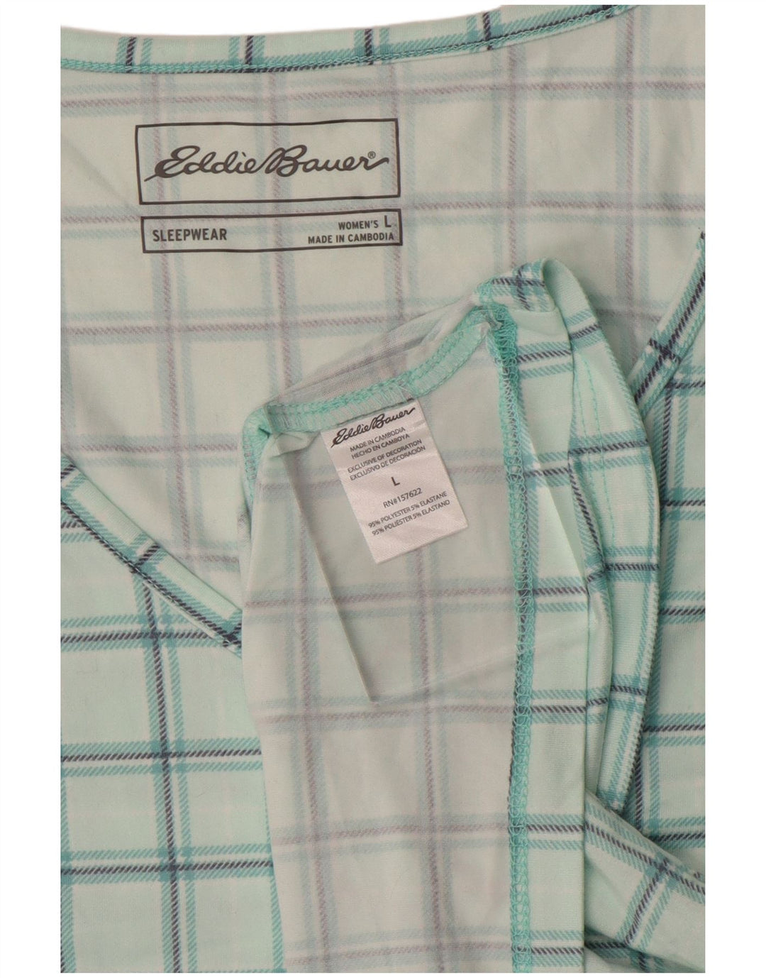 EDDIE BAUER Vestă Top pentru femei UK 16 Large Blue Check Poliester