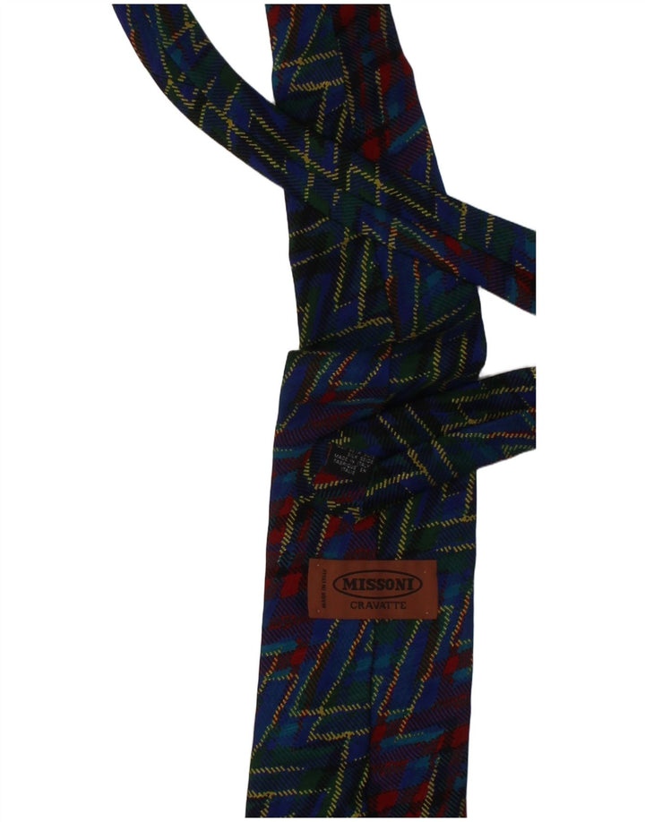 Cravată pentru bărbați Missoni, mărime unica, mătase geometrică, albastru