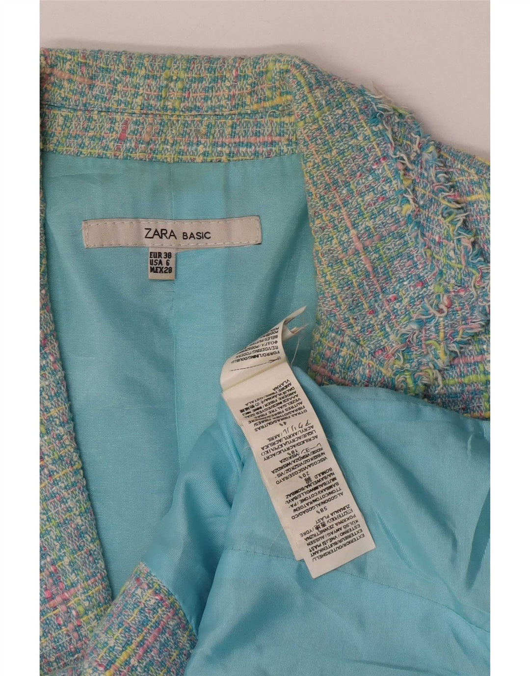 Jachetă Blazer Femei Zara cu mâneci 3/4 EU 38 Mic, Multicolore
