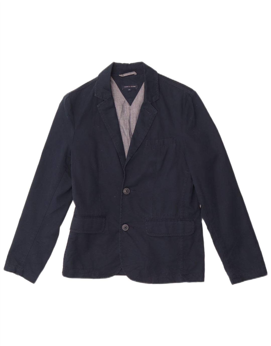Sacou Tommy Hilfiger pentru băieți, cu 2 nasturi, 14-15 ani, bumbac, albastru bleumarin