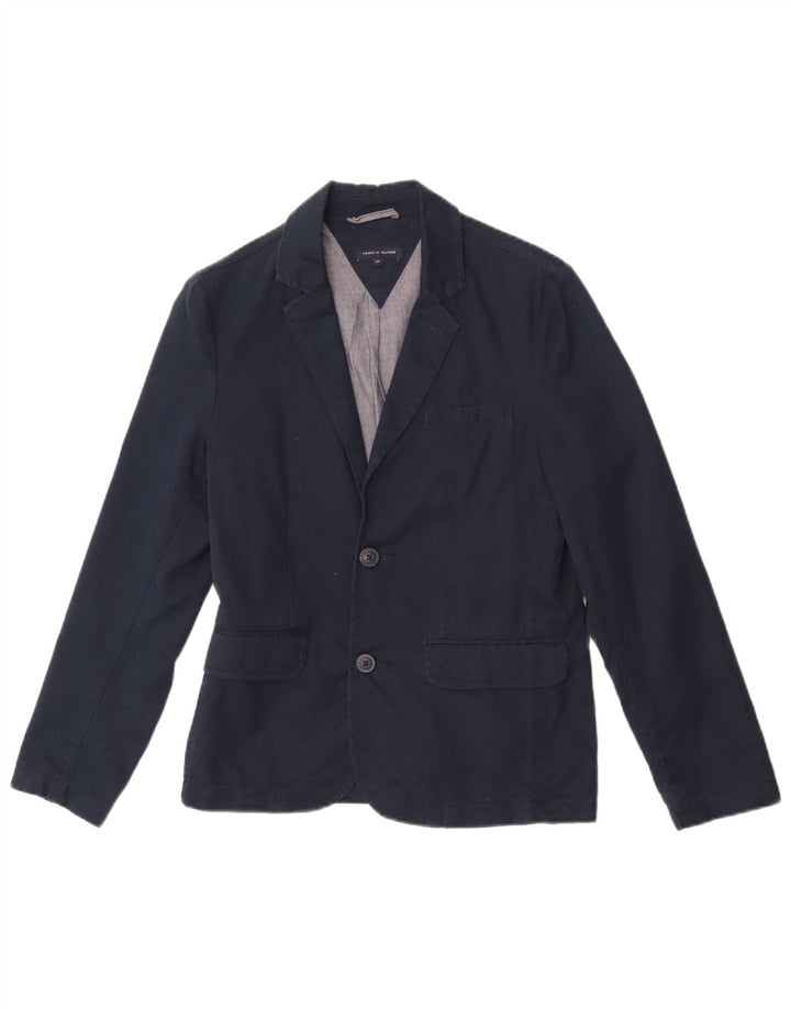 Sacou Tommy Hilfiger pentru băieți, cu 2 nasturi, 14-15 ani, bumbac, albastru bleumarin