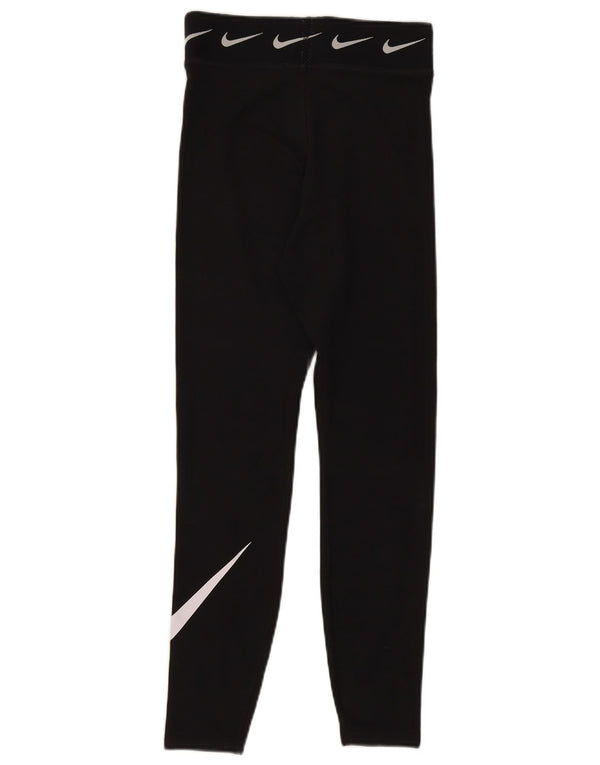 Leggings grafic NIKE pentru femei UK 8 Small Black