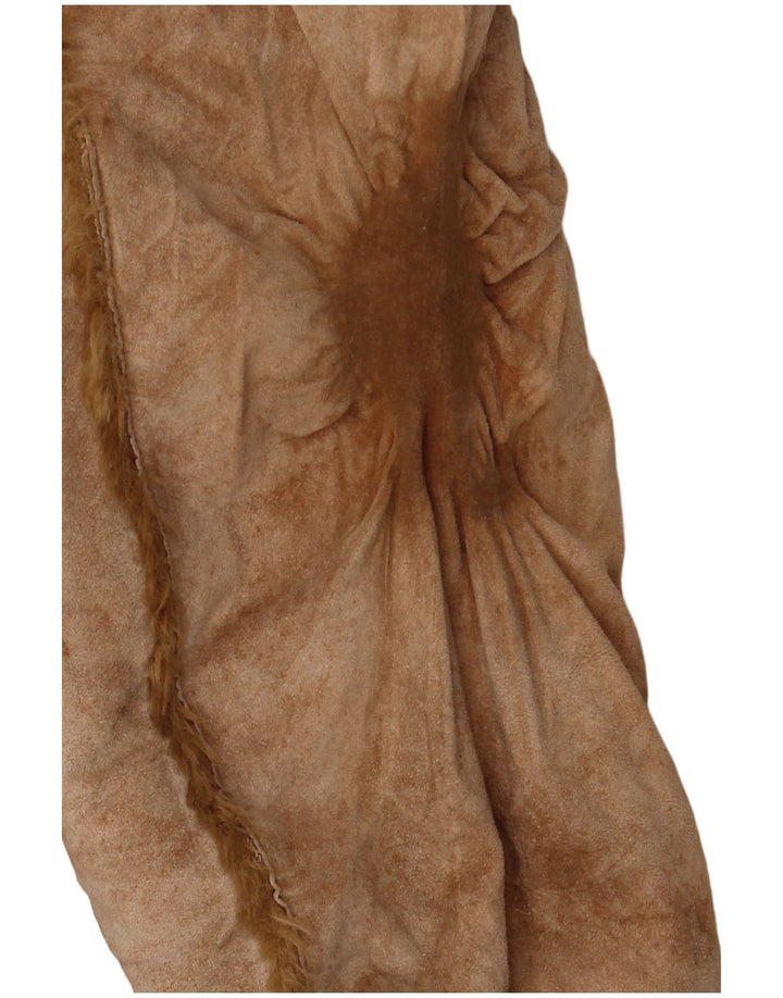 Jachetă din shearling pentru femei Zara UK 14 Medium Beige Piele