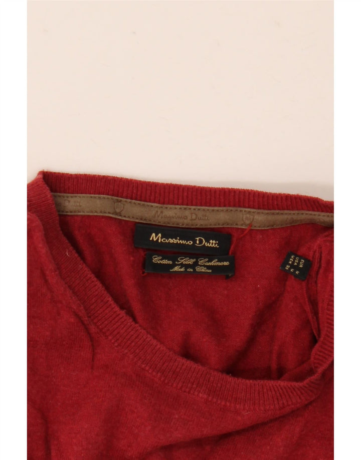 Pulover Massimo Dutti pentru bărbați cu gât roșu, bumbac mediu