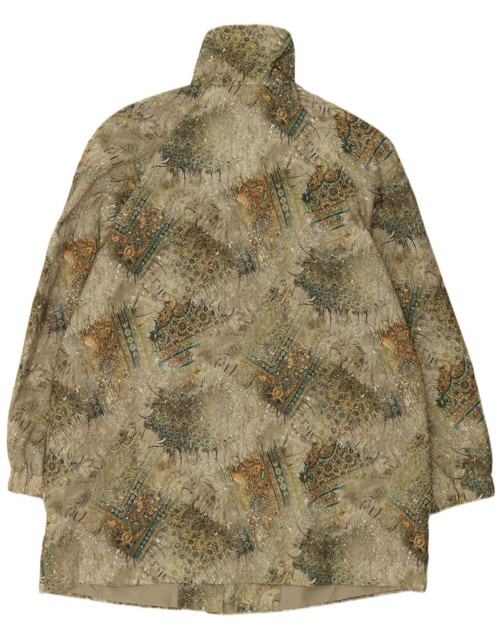 Jachetă vintage pentru femei, UK 20 2XL, verde, cu flori din poliester