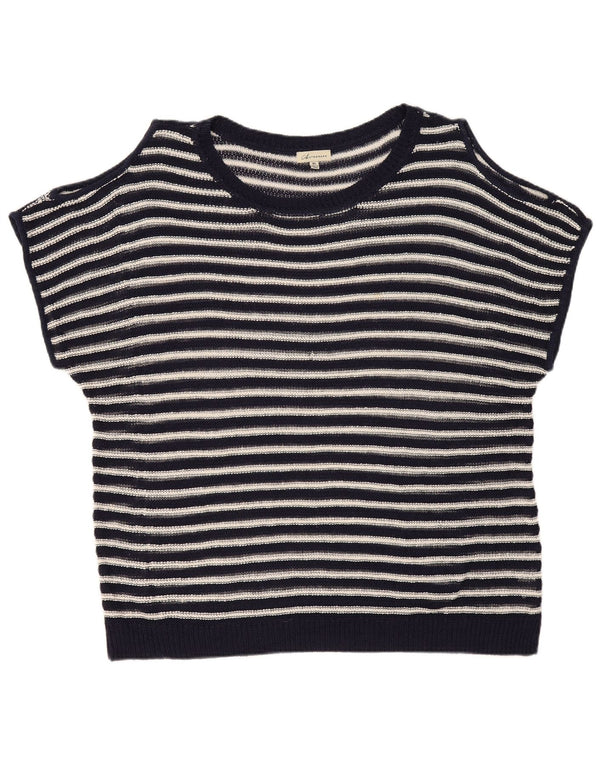 Rochie tunică pentru femei Marks & Spencer, cu umăr dezactivat, UK 18 XL, bleumarin, cu dungi