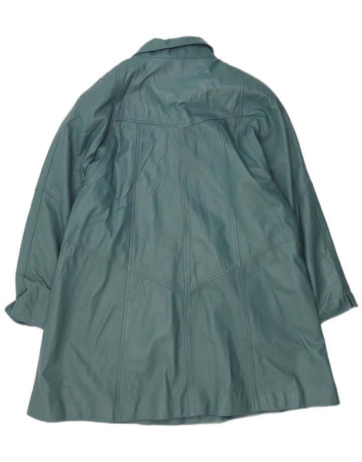 Palton de piele supradimensionat pentru femei Via Appia UK 14 Piele albastră medie