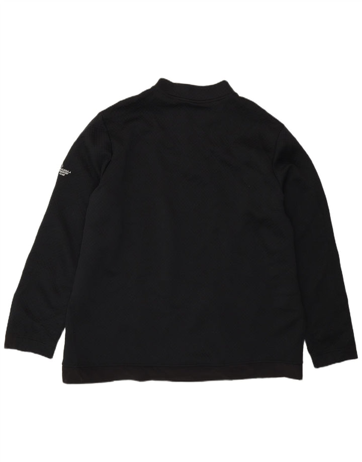 Pulover pentru bărbați Adidas, cu fermoar, cu gât, 2XL, poliester negru