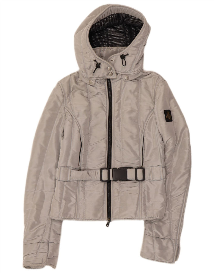 REFRIGWEAR Bomber Cruz cu glugă pentru femei UK 14 Poliester argintiu mare