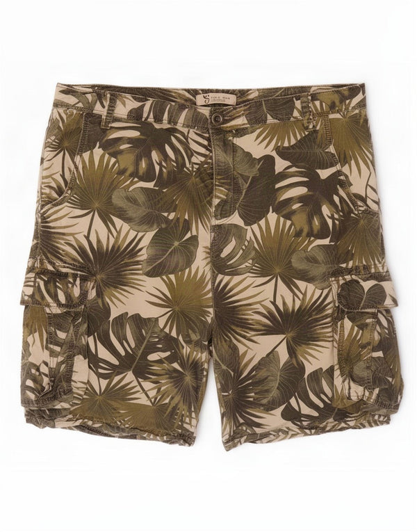 Pantaloni scurți cargo pentru bărbați Zara EU 44 Large W34 Green Floral Bumbac