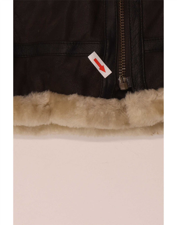 Jachetă din shearling pentru femei Conbipel UK 16, mare, maro, din piele