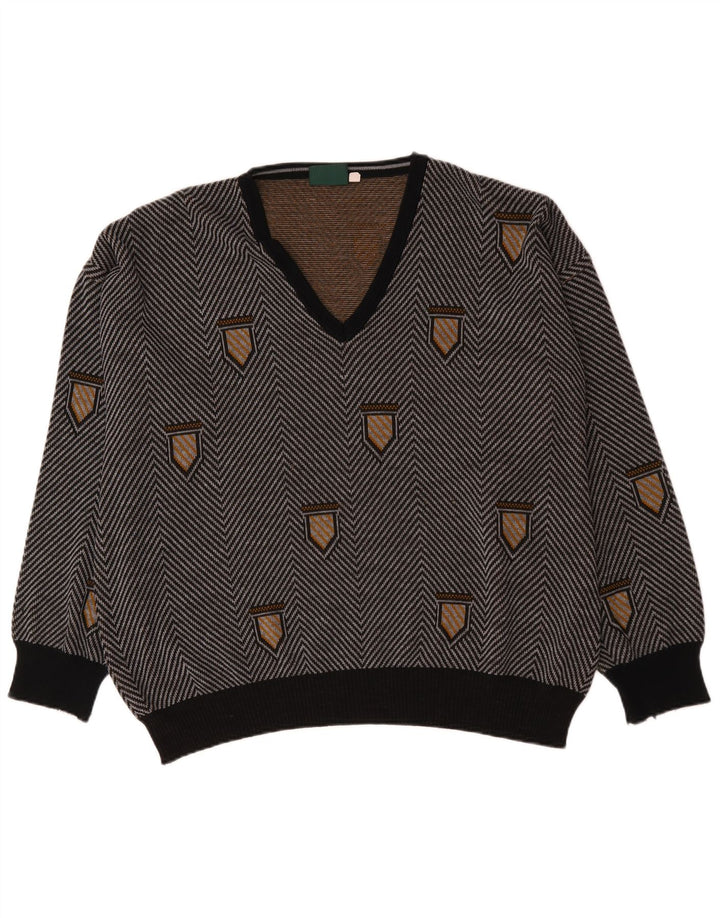 Pulover cu decolteu în V Bentley pentru bărbați, 3XL, chevron gri