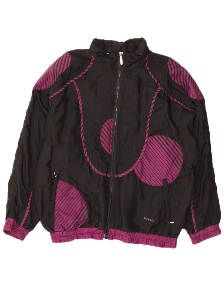 HEAD Jachetă de trening supradimensionată pentru femei UK 18 XL Negru Geometric